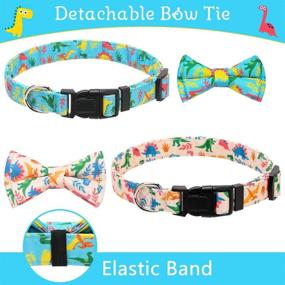 img 3 attached to 🐾 Fun and Stylish 2 Pack Dog Collar Set: Adjustable with Bow Tie, Quick Release Buckle - Perfect for Small Medium Dogs and Puppies