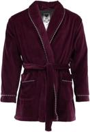 burgundy men's clothing & sleepwear: ascentix velour smoking jacket for comfortable lounge time logo