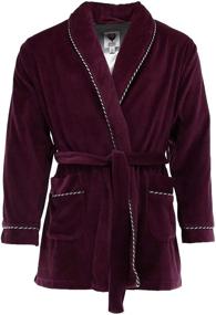 img 4 attached to Burgundy Men's Clothing & Sleepwear: Ascentix Velour Smoking Jacket for Comfortable Lounge Time