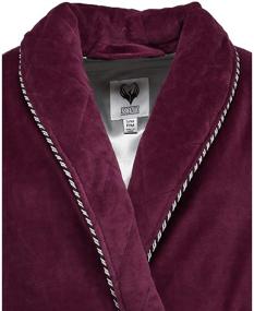 img 2 attached to Burgundy Men's Clothing & Sleepwear: Ascentix Velour Smoking Jacket for Comfortable Lounge Time