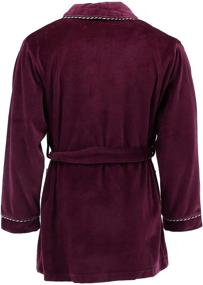 img 3 attached to Burgundy Men's Clothing & Sleepwear: Ascentix Velour Smoking Jacket for Comfortable Lounge Time