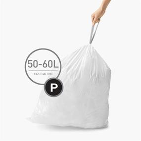 img 2 attached to 🗑️ simplehuman 50-60 Liter/13-16 Gallon White Custom Fit Drawstring Trash Bags - Pack of 60