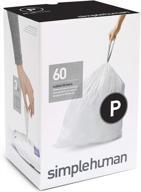 🗑️ simplehuman 50-60 liter/13-16 gallon white custom fit drawstring trash bags - pack of 60 logo