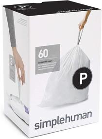 img 4 attached to 🗑️ simplehuman 50-60 Liter/13-16 Gallon White Custom Fit Drawstring Trash Bags - Pack of 60