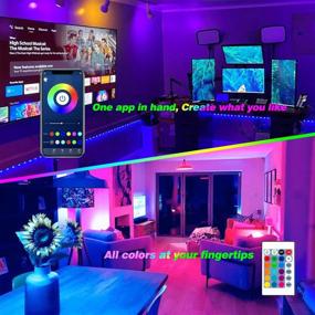 img 1 attached to 🌈 130ft LED Strip Lights for Bedroom, CHARKEE Bluetooth RGB Color Changing LED Light Strips with Music Sync APP Control, Remote Included - Perfect for Room, Home, and Party Decoration (65ft x 2)