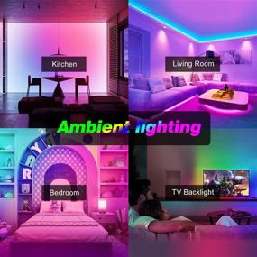 img 3 attached to 🌈 130ft LED Strip Lights for Bedroom, CHARKEE Bluetooth RGB Color Changing LED Light Strips with Music Sync APP Control, Remote Included - Perfect for Room, Home, and Party Decoration (65ft x 2)