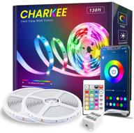 🌈 130ft led strip lights for bedroom, charkee bluetooth rgb color changing led light strips with music sync app control, remote included - perfect for room, home, and party decoration (65ft x 2) логотип