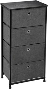 img 3 attached to 🗄️ SONGMICS 4-Tier Dresser Units Storage Cabinet with 4 Fabric Drawers, 17.7 Inch, Grey - Easy Pull Design