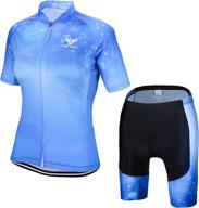 🚴 stylish women's cycling jersey and shorts set: breathable mtb bike clothing for road bicycle enthusiasts logo