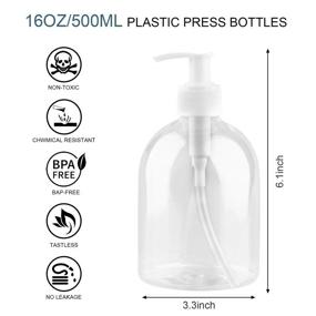 img 3 attached to 🧴 16oz Plastic Pump Bottle for Shampoo and Cleaning Solutions - 7 Pack
