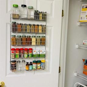 img 3 attached to 🌶️ Evelots Spice Rack - 5 Shelf Organizer for Wall/Door Mounting | Rust-Free & Easy to Clean - Stores up to 40 Bottles