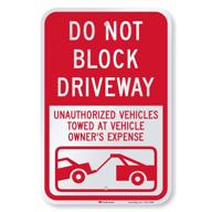 🚫 unauthorized reflective driveway blocker logo
