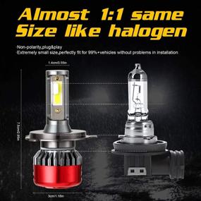 img 1 attached to Kairiyard H4 9003 HB2 Led Headlight Bulbs - 55W 9000LM 6000K White - 400% Super 🔦 Brighter H4 LED Headlights Conversion Kit - High/Low Beam Fog Bulb - IP65 Waterproof - 2 Packs