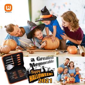 img 3 attached to 🎃 Professional Halloween Pumpkin Carving Kit - Upgraded 12-Piece Stainless Steel Knife & Sculpting Tool Set for Kids and Adults, with Carrying Case & 1000+ Jack-O-Lantern Stencil Ebook for Creative Decorations