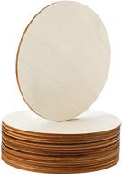 boao unfinished wood circle round ornaments set - diy craft project, decoration, laser engraving carving - 15 pieces, 5 inch diameter, 1/8 inch thickness logo