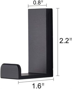 img 3 attached to 🧥 Premium Wall-Mounted Coat Hooks: Sturdy Single Robe Hanger for Bathroom, Kitchen, Office - Anodized Aluminum, 3 Pack (Black)