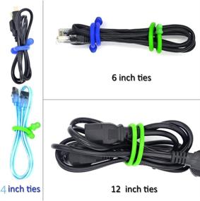 img 2 attached to 🔗 Organize Efficiently with 10Pcs 6-Inch Original Silicone Cable Tie - Steel-Core Twist Ties for Easy Reusability and Flexibility (3 Colors 6-Inch, 5mm Dia)