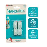 🔗 velcro brand hangables removable wall hooks - damage-free aqua hooks for lightweight items, 4-pack logo