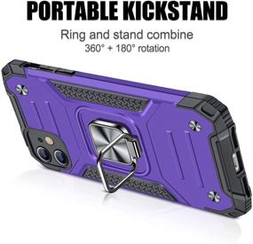 img 2 attached to Purple JAME iPhone 11 Case with 2PCS Screen Protector - Military-Grade Drop Protection, Shockproof Bumper Case & Protective Phone Cases featuring Ring Kickstand - for 6.1 Inch iPhone 11