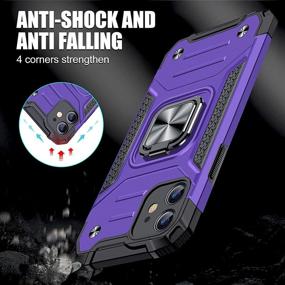 img 1 attached to Purple JAME iPhone 11 Case with 2PCS Screen Protector - Military-Grade Drop Protection, Shockproof Bumper Case & Protective Phone Cases featuring Ring Kickstand - for 6.1 Inch iPhone 11