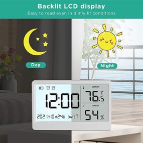 img 2 attached to 🌡️ Indoor Hygrometer Thermometer, Digital Humidity Meter with Backlight, Temperature and Humidity Monitor for Home, Bedrooms, Reptiles, Plants, Greenhouses, and Wine Cellars - Highly Sensitive Humidity Sensor