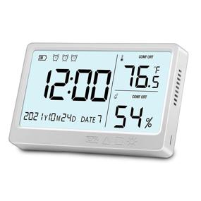 img 4 attached to 🌡️ Indoor Hygrometer Thermometer, Digital Humidity Meter with Backlight, Temperature and Humidity Monitor for Home, Bedrooms, Reptiles, Plants, Greenhouses, and Wine Cellars - Highly Sensitive Humidity Sensor