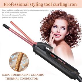 img 3 attached to 🔥 9mm Ceramic Thin Curling Iron - WESOPAN Small Barrel Curling Wand for Long & Short Hair, LCD Display, Dual Voltage, 17 Temperature Settings