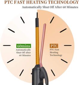img 2 attached to 🔥 9 мм Керамический Утюжок для Завивки волос - WESOPAN Маленький Барабан для Завивки волос Для Длинных и Коротких Волос, ЖК-Дисплей, Двойное напряжение, 17 настройки температуры