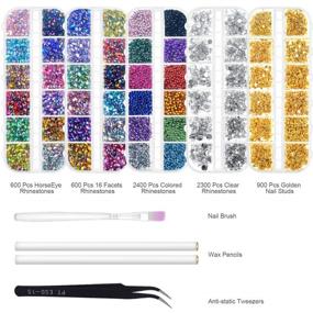 img 3 attached to Anezus 6800Pcs Rhinestones Kit: Sparkling Accessories for Countless Crafting Projects