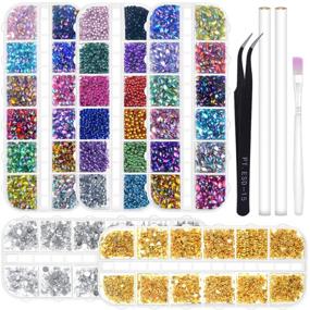 img 4 attached to Anezus 6800Pcs Rhinestones Kit: Sparkling Accessories for Countless Crafting Projects