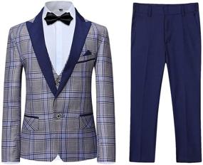 img 4 attached to Plaid Tuxedo Dresswear Pieces Blazer Boys' Clothing for Suits & Sport Coats