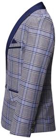 img 2 attached to Plaid Tuxedo Dresswear Pieces Blazer Boys' Clothing for Suits & Sport Coats