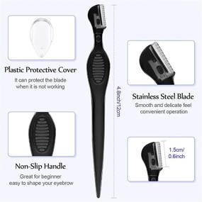 img 2 attached to Black 21-Piece Eyebrow Razors Shaver: Precision Facial Razor for Trimming, Makeup & Face Care