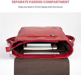 img 2 attached to 🎒 Stylish LXY Vegan Leather Backpack: Vintage Laptop Bookbag for Women Men, Red Faux Leather Purse - Perfect for College, School, Travel