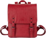 🎒 stylish lxy vegan leather backpack: vintage laptop bookbag for women men, red faux leather purse - perfect for college, school, travel logo