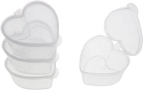 img 3 attached to 💖 Pack of 32 Transparent Plastic Heart Shaped Slime Storage Containers with Lids - Ideal for 20g Slime