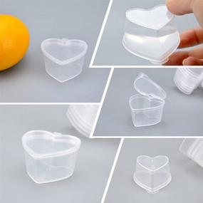 img 1 attached to 💖 Pack of 32 Transparent Plastic Heart Shaped Slime Storage Containers with Lids - Ideal for 20g Slime