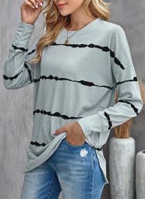 img 3 attached to 👚 Happy Sailed Tie Dye Women's Printed Sweatshirt, Loose Casual Long Sleeve Crewneck Striped Pullover Tops for Women (Sizes S-XXL)