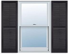img 4 attached to 🪟 Black Pair of 15x39- Inch Standard Louver Vinyl Exterior Window Shutters