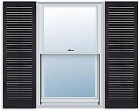 img 1 attached to 🪟 Black Pair of 15x39- Inch Standard Louver Vinyl Exterior Window Shutters