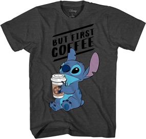 img 1 attached to 👕 Disney Стич кофейная хлопковая футболка для мужчин | Лучший выбор одежды среди футболок