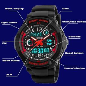 img 2 attached to ⌚️ Children's Waterproof Digital Analog Watches with Alarm LED for Boys and Girls - Multifunctional Sports Timepiece