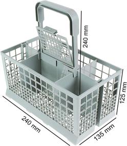 img 2 attached to 🍴 Grey Cutlery Silverware Basket Holder for Dishwashers - Qualtex Universal, 240mm x 140mm x 240mm