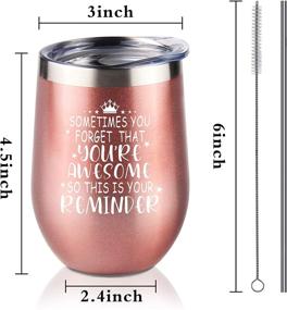 img 2 attached to 🌹 Rose Gold Tom Boy Wine Tumbler with Lid - Perfect Thank You Gift for Friend, Ideal for Birthdays, Graduations, and Best Friends - Vacuum Insulated Stainless Steel Tumbler, 12oz Capacity for Women, Coworkers, Sisters, and Girlfriends