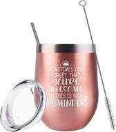 🌹 rose gold tom boy wine tumbler with lid - perfect thank you gift for friend, ideal for birthdays, graduations, and best friends - vacuum insulated stainless steel tumbler, 12oz capacity for women, coworkers, sisters, and girlfriends логотип