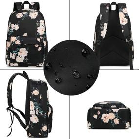 img 1 attached to 🎒 Набор школьных рюкзаков BLUBOON для девочек-подростков с отделением для ноутбука диагональю 15 дюймов, сумкой для обеда и клатчем, черного цвета (E0066)
