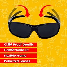 img 1 attached to 🕶️ Stylish and Protective Kids Sunglasses for Boys & Girls – Polarized, Flexible Rubber, UV Protection