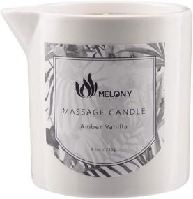 img 4 attached to 🕯️ Luxurious Melony Massage Oil Candle - Moisturizing Body Oil with Natural Soybeans - 8.1oz Amber Vanilla Elixir
