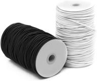 🎨 sourceton 2 pack elastic cord stretch string: 2 mm, 5/64 inch (black & white, 55 yard) - ideal for crafts, hair ties, and home uses logo