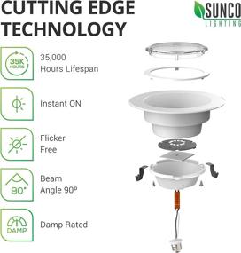 img 1 attached to 🔆 Sunco Lighting 6-Pack 4 Inch LED Recessed Downlight: Dimmable, Energy Efficient, Easy Installation - UL + Energy Star Certified